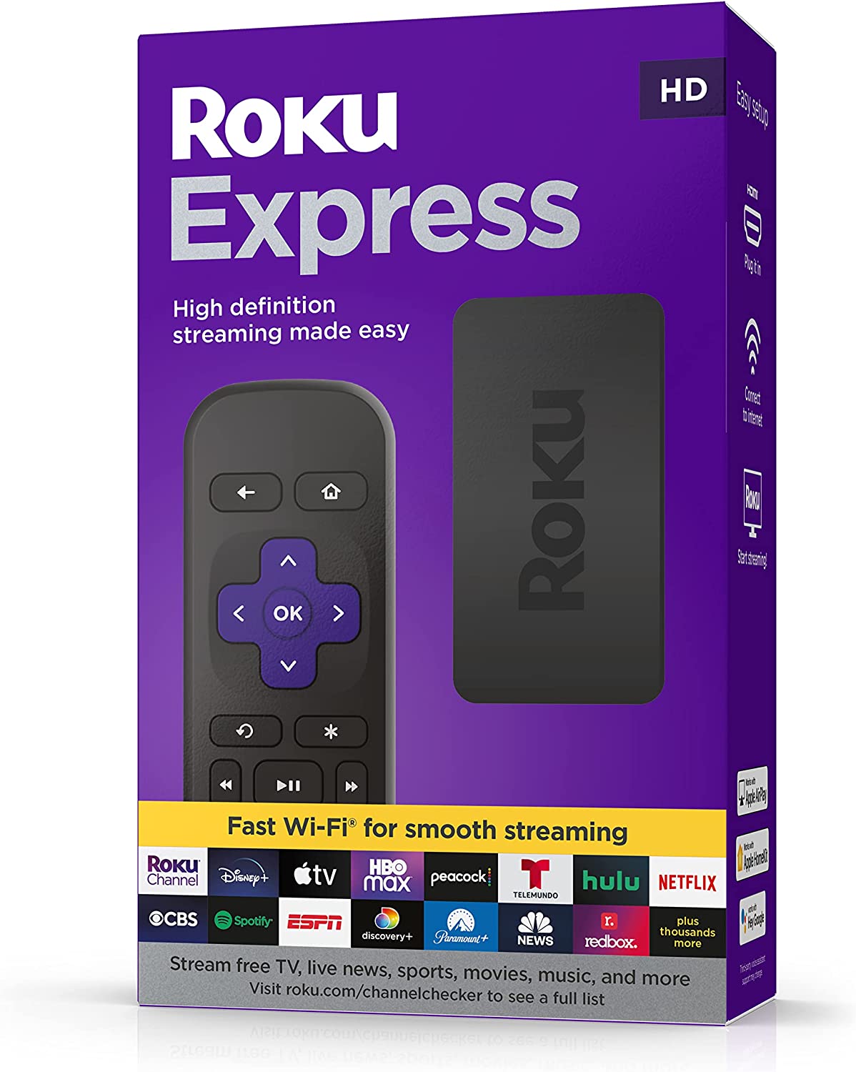 Roku Express 3960 Hd Dispositivo De Streaming Con Control Remoto