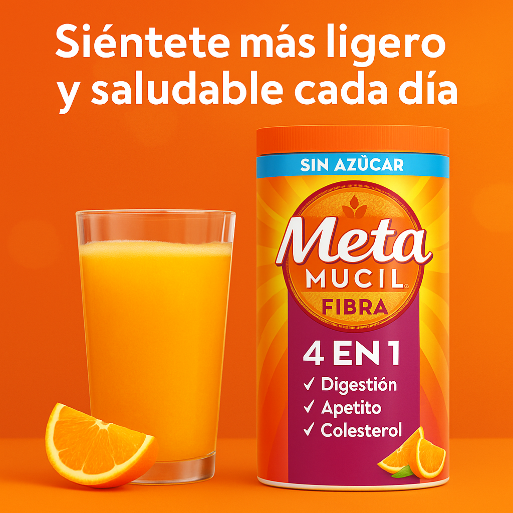 Metamucil Fibra 4 En 1 Polvo Neutro