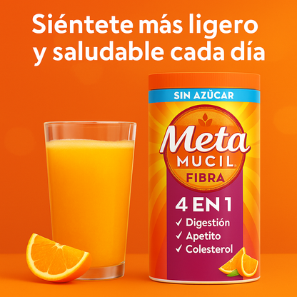 Metamucil Fibra 4 En 1 Polvo Neutro