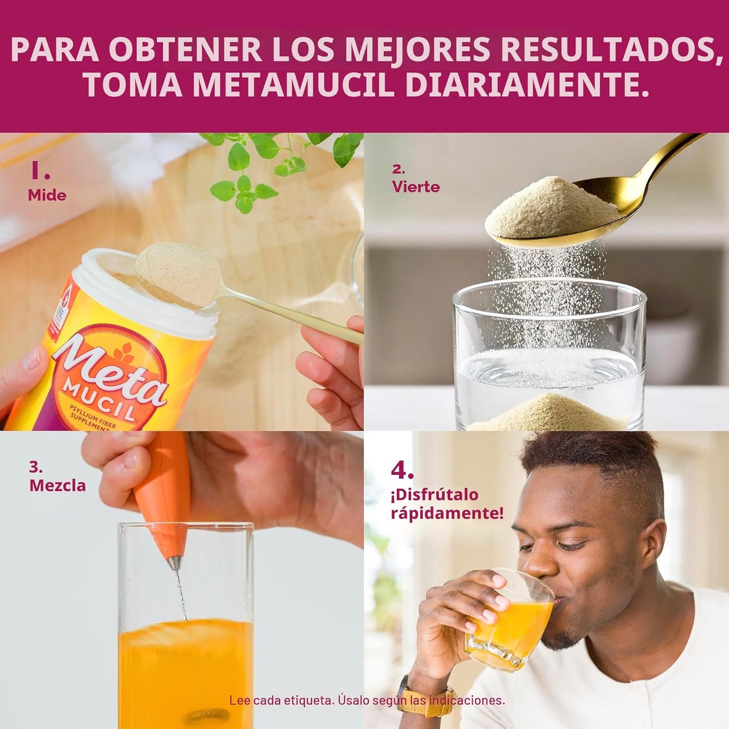 Metamucil Fibra 4 En 1 Polvo Neutro